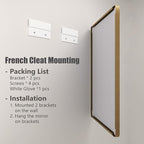 26x36 Gold Framed Mirror for Bathroom, Brushed Gold Mirror with Metal Frame, Modern Rectangle Brass Vanity Mirror for Wall, Shatterproof, Anti-Rust (Horizontal/Vertical)