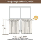 Chyhomenyc Sheer Curtains Tiers 42W x 24L Inches 2 Pieces Set, Light Filtering Small Curtains, Short Bathroom Living Room Cafe Basement Voile Window Curtain, Rod Pocket, Sage Green