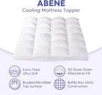 ABENE RV King Mattress Topper for Back Pain Relief, Extra Thick Mattress Pad Pillowtop, Soft Plush Mattress Cover Bed Topper with Deep Pocket, Overfilled Down Alternative Filling, White