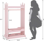UTEX Kids Dress up Storage with Mirror,Costume Wardrobe for Kids, Open Hanging Armoire Closet,Pretend Storage Closet, Costume Storage Dresser (Pink)