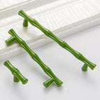 10pcs Cabinet Knobs Single Hole,Bamboo Shape Kitchen Cupboard Dresser Closet Drawer Door Handles Pulls Green