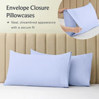 LuxClub 4 PC Sheet Set Bed Sheets Deep Pockets 16" Eco Friendly Wrinkle Free Cooling Machine Washable Hotel Bedding Silky Soft - Sky Blue California King