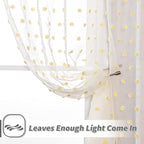 MYSKY HOME Curtains for Bedroom Yellow Pom Pom Curtains for Living Room 72 Inch Length Long Doorway White Sheer Curtains for Nursery Teens Kids Room Set of 2 Rod Pocket Farmhouse 52 x 72 in
