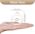 Sziqiqi Hanging Glass Globes Orbs Tea Light Candle Holders fillable with Trinkets for Wedding Ornaments, Wedding Birthday Christmas Party Centerpiece Accessory 2.36inch 20pcs +4 Extra