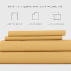 Linen Market Brushed Microfiber Full Sheet Set 4 Piece – Oeko-TEX Certified Ultra Soft & Wrinkle-Free - 16" Deep Pocket Sheets - Easy Care Full Size - Gold