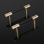 Knurled Cabinet Pulls 12 Pack, 4 Inch Long Cabinet Handles Metal Door Pulls, Kitchen Drawer Pull Knurled Dresser Handles - 3" Hole to Hole, Black & Gold