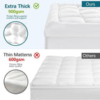 CYMULA RV King Mattress Topper - Extra Thick Cooling Mattress Pad Cover for Back Pain - Soft Mattress Protector Firm Bed Topper Pillow Top with 8-21 Inch Deep Pocket 3D Snow Down Alternative Fill
