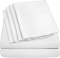 Full Size Bed Sheets - 6 Piece 1500 Supreme Collection Fine Brushed Microfiber Deep Pocket Full Sheet Set Bedding - 2 Extra Pillow Cases, Great Value, Full, White