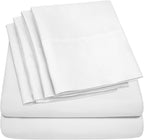 Sweet Home Collection 6 Piece 1500 Supreme Collection Brushed Microfiber Deep Pocket Bed Sheet Set-2 Extra Pillow Cases, Great Value, Rv Short Queen, White