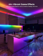 Govee 65.6 feet RGBIC LED Strip Lights for Bedroom, Smart Strip Lights Alexa Compatible, Color Changing LED Lights, Home Decor, 2 Rolls of 32.8 feet
