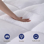 Marine Moon Mattress Topper Twin Plush Pillow Top Mattress Pad/Bed Topper, Fluffy Mattress Pad, Hotel Quality Down Alternative Pillow Topper