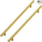JOY DECOR 60 Pack Cabinet Handles, Gold Cabinet Pulls, 10 in Hole Center Kitchen Cabinet Handles, Stainless Steel T Bar Handles for Dresser Drawers