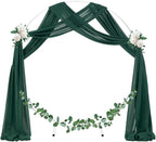 Socomi Wedding Arch Draping Fabric 2 Panels 29" x 19Ft Emerald Green Sheer Chiffon Curtain Drapes 6 Yards for Wedding Ceremony Birthday Party Decoration