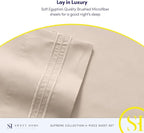 Full Size Sheet Sets - Breathable Luxury Sheets with Full Elastic & Secure Corner Straps Built In - 1800 Supreme Collection Extra Soft Deep Pocket Bedding Set, Sheet Set, Full, Beige