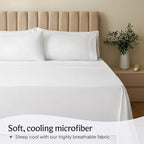 LuxClub 4 PC California King Size Sheet Set Bed Sheets Deep Pockets Wrinkle Free Cooling Sheets Machine Washable Hotel Bedding Silky Soft - White California King