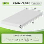 BestMassage | 5 Inch Twin XL Mattress | Gel Memory Foam | Medium Firm Feel | White | Bed in a Box, CertiPUR-US Certified | Pressure Relief, Cooling Ventilated Foam | Breathable Knit Cover