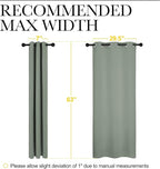 NICETOWN Bedroom Curtain Panels Blackout Draperies, Thermal Insulated Solid Grommet Blackout Curtains/Drapes (1 Pair, 34 by 63 inches, Greyish Green)