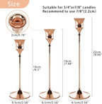 Candlestick Holders Rose Gold, 9 Packs Taper Candle Holder for Candlesticks, Candle Sticks Holder Decor for Home Decor