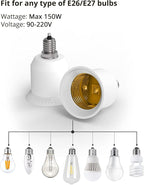 JACKYLED 10-Pack E12 to E26 E27 Adapter Chandelier Light Socket E12 to Medium Socket E26 E27 Converter Bulb Base Adapter Converter
