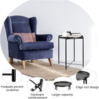 danpinera Metal Black Side Table for Small Spaces Outdoor Patio Table Round Metal Coffee Table Waterproof Removable Tray Table for Living Room Bedroom Balcony Office Black