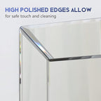 Pregaspor Frameless Bathroom Mirror - 20" x 30" Rectangular, Polished Beveled Edge for Washroom