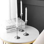 Candlestick Holder for Taper Candles Hi-Q Candle Holders (6PCS, Silver)