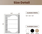 ROOMTEC 31.5" Shelf Short Tower Closet Unit, Modular Closet System with Shelf, Wardrobe Organizer for Bedroom or Walk-in Closet, Wall Mounted, Customizable Clothes Storage Unit, White