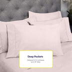 Twin XL Size Bed Sheets - 4 Piece 1500 Supreme Collection Fine Brushed Microfiber Deep Pocket Twin X-Large Sheet Set Bedding - 1 EXTRA PILLOW CASES, GREAT VALUE, Twin XL, Pale Pink