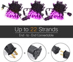 Brizled Purple Halloween Lights, 33ft 100 LED 5mm Wide Angle Halloween String Lights, 120V UL Certified Connectable Light String Purple Mini Light for Party Indoor Outdoor Tree Decoration, Black Wire