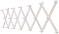 Accordion Wall Hanger with 20 Hooks, Wooden Wall Expandable Coat Rack for Coat, Hats, Baseball Caps, Coffee Mug, Jewelry(Ruist White)