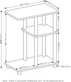 Furinno Turn-N-Tube C-Shape Sofa Side Table, Espresso/Black, Plastic Pole Without Caster
