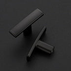 3 Pack Black Cabinet Knobs - Curved Pulls Matte Black for Kitchen Drawer Solid Dresser Hardware 1-3/4 Inch Length Single Hole