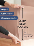 Extra Deep Twin Sheet Set - 4 Piece Breathable and Cooling Sheets - Hotel Luxury Bed Sheets Set - Easy & Secure Fit - Soft, Wrinkle Free and Comfy Sheets Set - Mauve Sheet Set with Extra Deep Pockets