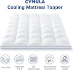 CYMULA Short Queen Mattress Topper Waterproof, Cooling Topper for Mattress, Thick Mattress Pad Cover Pillow Top Mattress Topper, Plush Down Alternative Fill Mattress Protector
