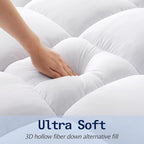 SOPAT Mattress Topper Full Size Extra Thick Mattress Pad 8-21" Deep Pocket Soft Down Alternative Fill Mattress Protector Pillow Top Mattress Cover (54x75 Inches, White)