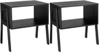 Pipishell Bedside Tables, Stackable Bamboo Nightstands, Bamboo Side Tables for Bedroom & Living Room, End Table Night Stands, Set of 2, Black,PIET01B