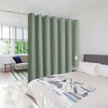 NICETOWN Greyish Green Curtains for Sliding Glass Door, 84 inch Long, Grommet Single Curtain Panel, Sound Reducing Blackout Curtains for Bedroom/Doorway Living Cabin (1 Panel, 8.3ft Wide by 7ft Long)