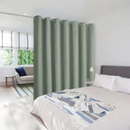 NICETOWN Greyish Green Curtains for Sliding Glass Door, 84 inch Long, Grommet Single Curtain Panel, Sound Reducing Blackout Curtains for Bedroom/Doorway Living Cabin (1 Panel, 8.3ft Wide by 7ft Long)