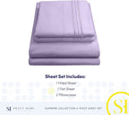 California King Sheet Sets - Breathable Luxury Sheets with Full Elastic & Secure Corner Straps Built In - 1800 Supreme Collection Deep Pocket Bedding Set, Sheet Set, California King, Lavender
