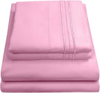 California King Sheet Sets - Breathable Luxury Sheets with Full Elastic & Secure Corner Straps Built In - 1800 Supreme Collection Cal King Deep Pocket Bedding Set, Sheet Set, California King, Pink
