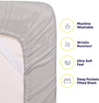 King Size Bed Sheets - 6 Piece 1500 Supreme Collection Fine Brushed Microfiber Deep Pocket King Sheet Set Bedding - 2 Extra Pillow Cases, Great Value, King, Silver