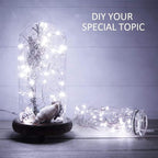 MUMUXI 32 Pack 7.2ft Fairy Lights Battery Operated. 20 LED String Lights Waterproof Silver Copper Wire Starry Firefly LEDs for Wedding Party Jars Christmas Decorations, Cool White