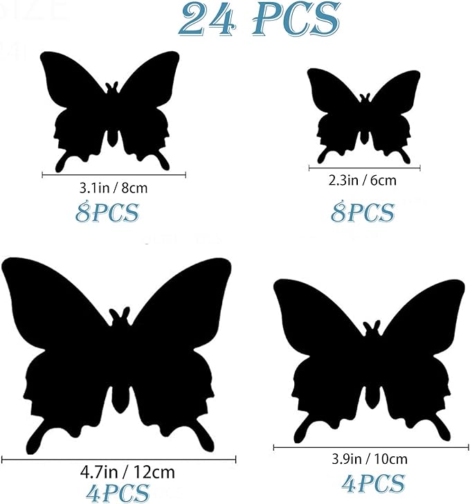 Butterfly Wall Decor 24/48 PCS, 3D Butterflies Stickers for Party Decorations with Magnets(Purple, 24)