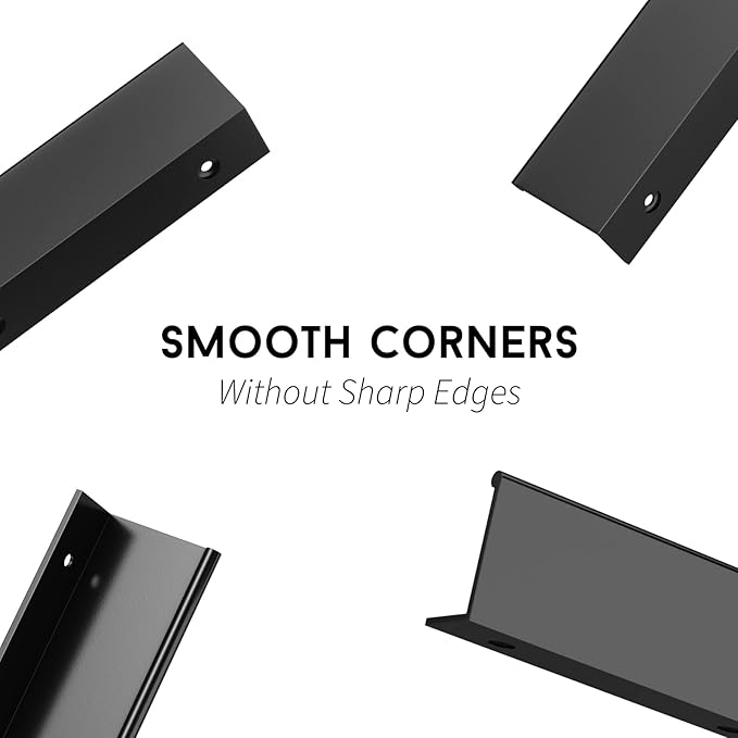 goldenwarm 100 Pack Black Finger Edge Pulls Drawer Finger Pulls Matte Black Kitchen Hardware Handles Bedroom Dresser Drawers,5in Hole Center