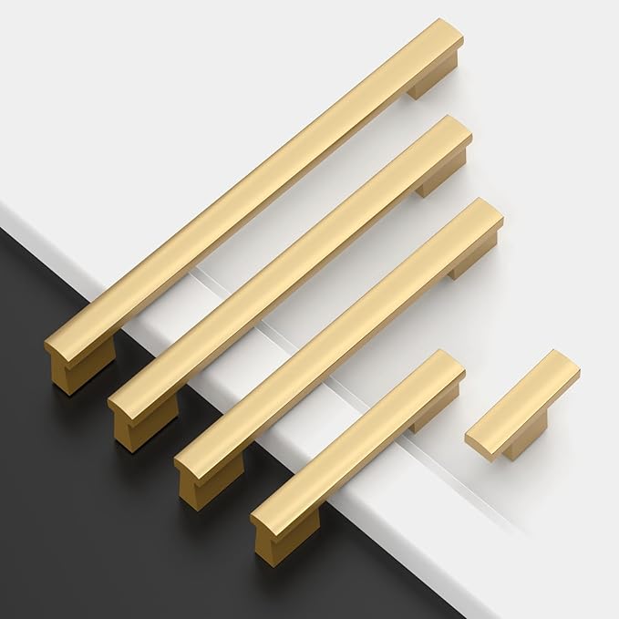 Asidrama 10 Pack 3.75 Inch(96mm) Champagne Bronze Cabinet pulls Kitchen Cabinet Handles, Cabinet Pulls Kitchen Cabinet Hardware for Cupboard Drawer Pulls