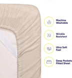 Queen Sheets Beige - 6 Piece 1500 Supreme Collection Fine Brushed Microfiber Deep Pocket Queen Sheet Set Bedding - 2 Extra Pillow Cases, Great Value, Queen, Beige