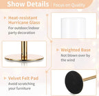 NUPTIO Gold Candlestick Holders Bulk: Set of 18 Glass Hurricane Taper Candle Holders - Decorative Candle Stick Stand for Fall Christmas Fireplace Dining Table Decor