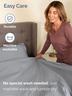 Extra Deep Twin Sheet Set - 4 Piece Breathable & Cooling Sheets - Hotel Luxury Bed Sheets Set - Easy & Secure Fit - Soft, Wrinkle Free & Comfy Sheets Set - Steel Blue Sheet Set with Extra Deep Pockets