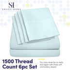 Cal King Size Bed Sheets - 6 Piece 1500 Supreme Collection Fine Brushed Microfiber Deep Pocket California King Sheet Set Bedding - 2 Extra Pillow Cases, Great Value, California King, Aqua