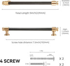 10 Pack 7-1/2 inch(192mm) Black and Champagne Bronze Kitchen Cabinet Handles Knurled Cabinet Pulls Black Drawer Pulls Kitchen Cabinet Hardware